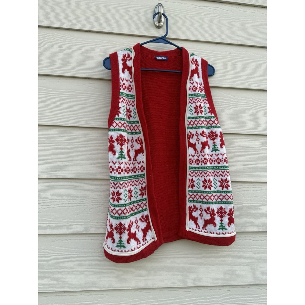Vintage Women's‎ Claire's Knitted Holiday Christmas Vest Size Medium